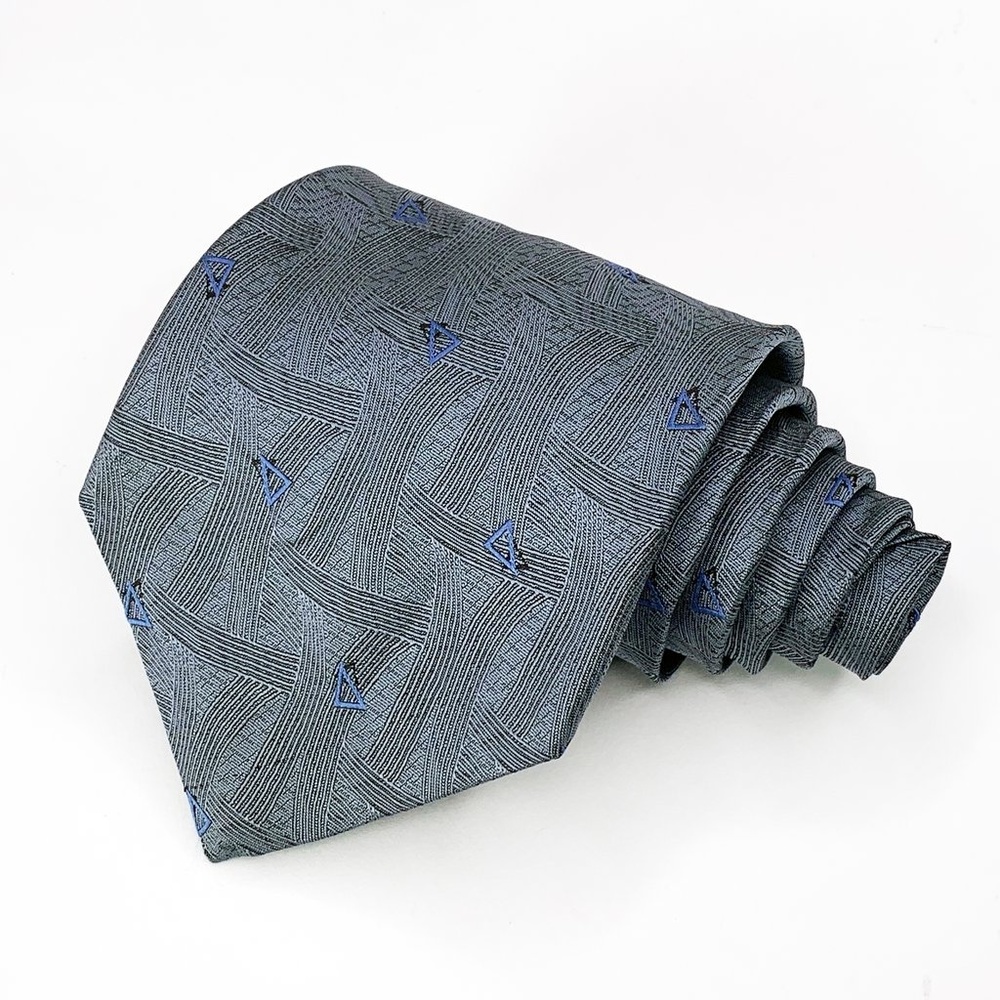 David Taylor Tie Blue Geometric Pattern